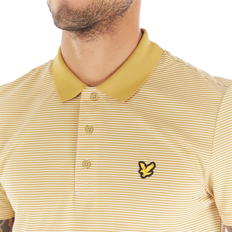 Lyle And Scott Vintage Mens Microstripe Polo X020 Sandy/Pebble