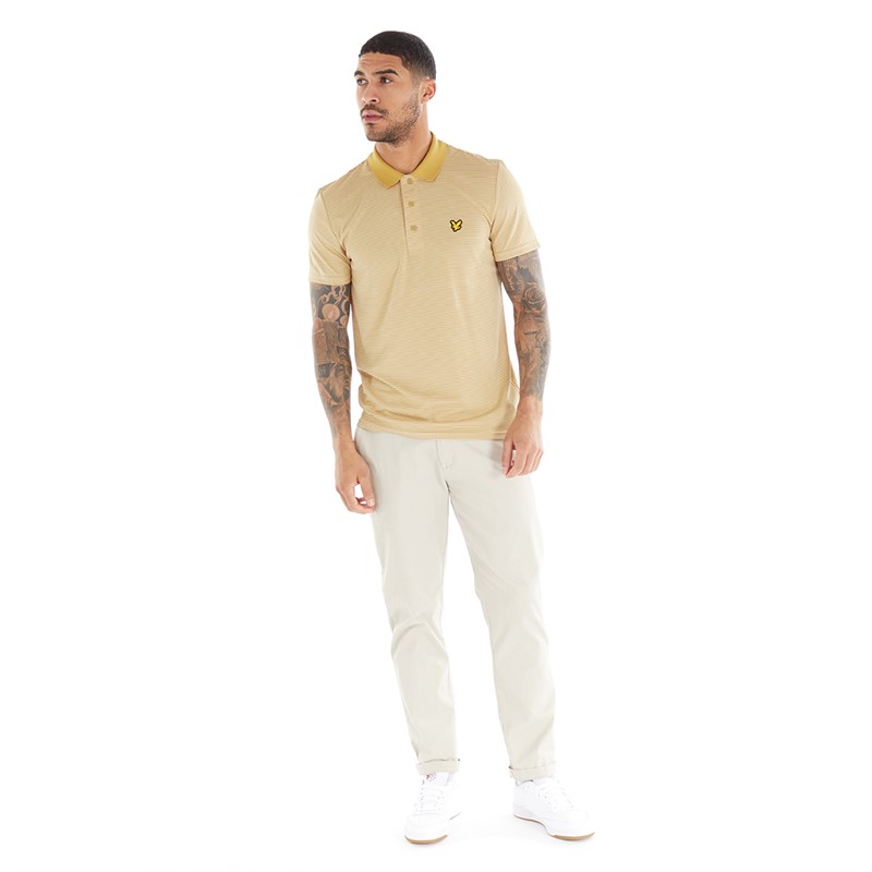 Lyle And Scott Vintage Mens Microstripe Polo X020 Sandy/Pebble