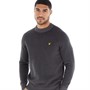 Lyle And Scott Vintage Mens Birdseye Mock Neck Jumper W635 Gunmetal