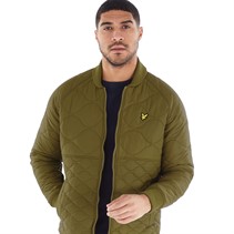 Lyle And Scott Vintage Mens Quilted Bomber Jacket W999 Rankin Olive