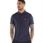 Lyle And Scott Vintage Mens Jacquard Polo Z56 Dark Navy Marl