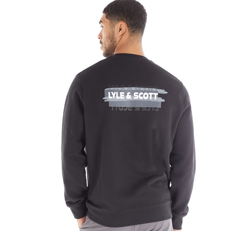 Lyle And Scott Vintage Mens Slope Sweatshirt X002 Black Ice