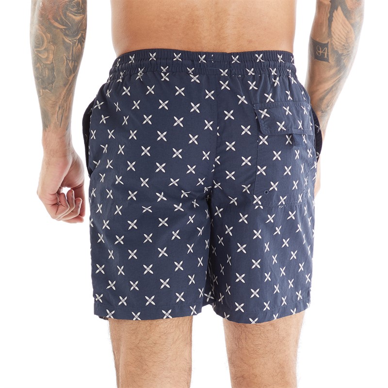 Lyle And Scott Vintage Mens Shuttle Print Swim Shorts Z271 Dark Navy
