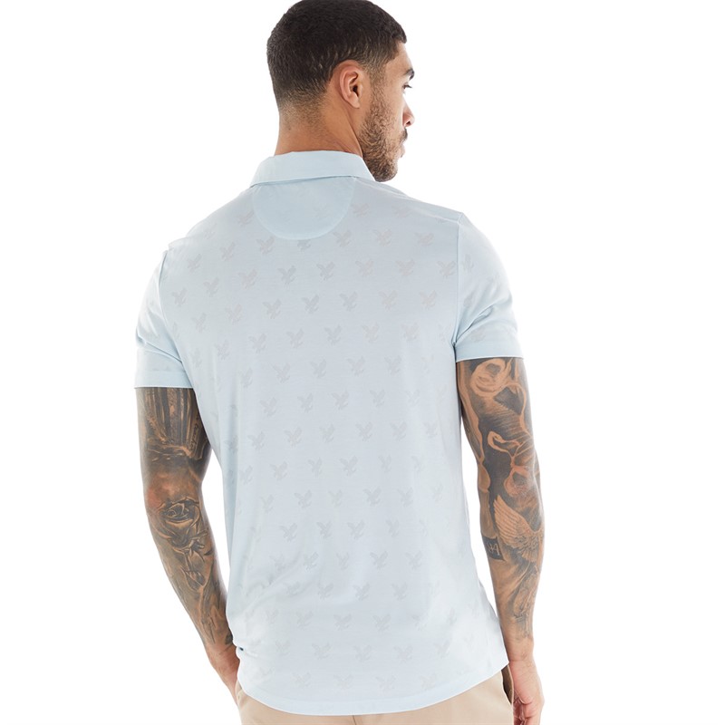 Lyle And Scott Vintage Mens Jacquard Polo Club Blue
