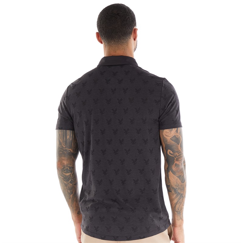 Lyle And Scott Vintage Mens Jacquard Polo Jet Black