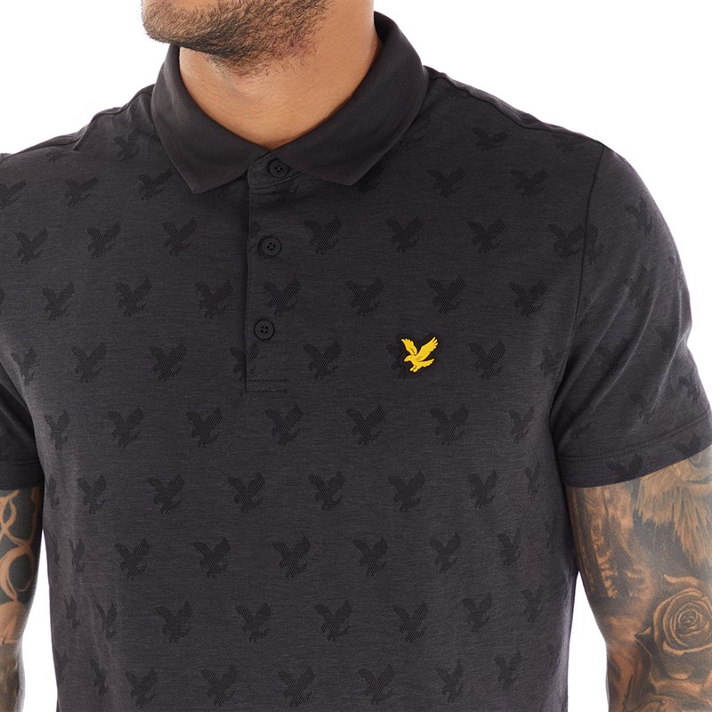 Lyle And Scott Vintage Mens Jacquard Polo Jet Black