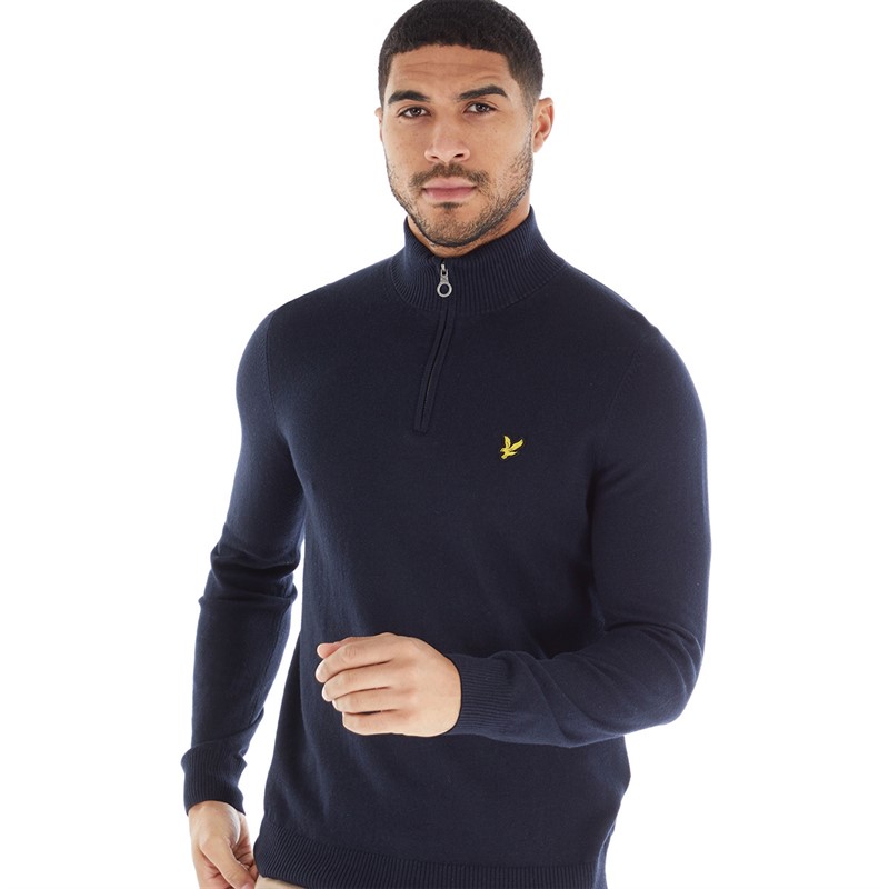 Lyle And Scott Vintage Mens 1/4 Zip Jumper Z271 Dark Navy