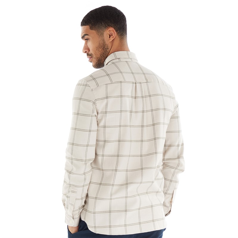 Lyle And Scott Vintage Mens Windowpane Shirt W583 Light Mist