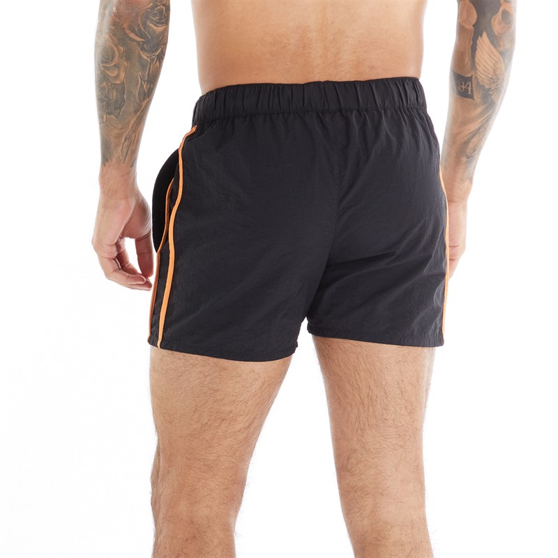 Lyle And Scott Vintage Mens Side Mesh Swim Shorts Jet Black