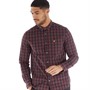 Lyle And Scott Vintage Mens Check Poplin Shirt W196 Jet Black/Burgundy Check