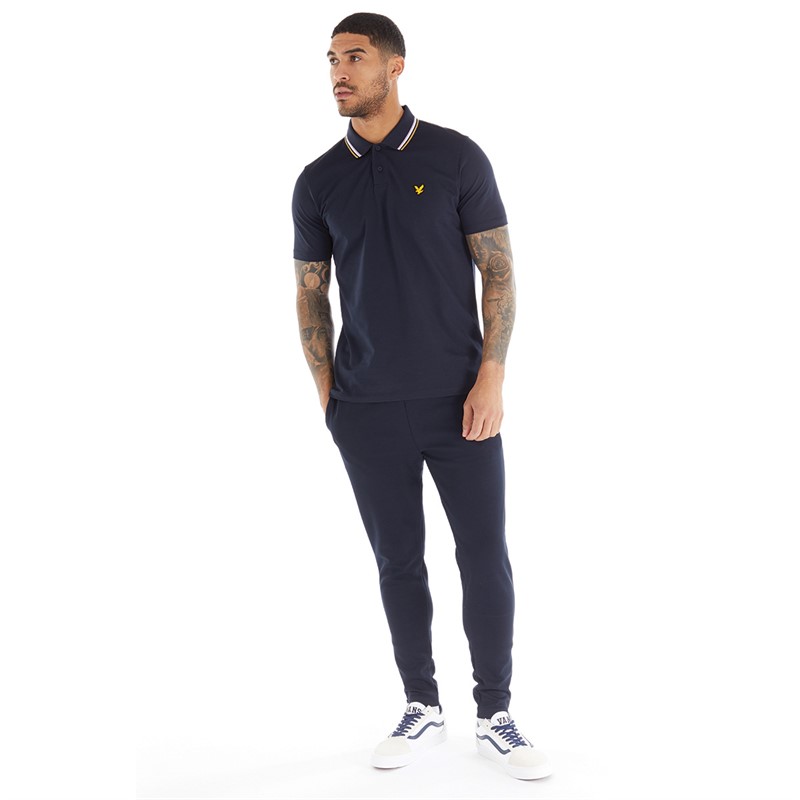 Lyle And Scott Vintage Mens Team Tipped Polo Z271 Dark Navy