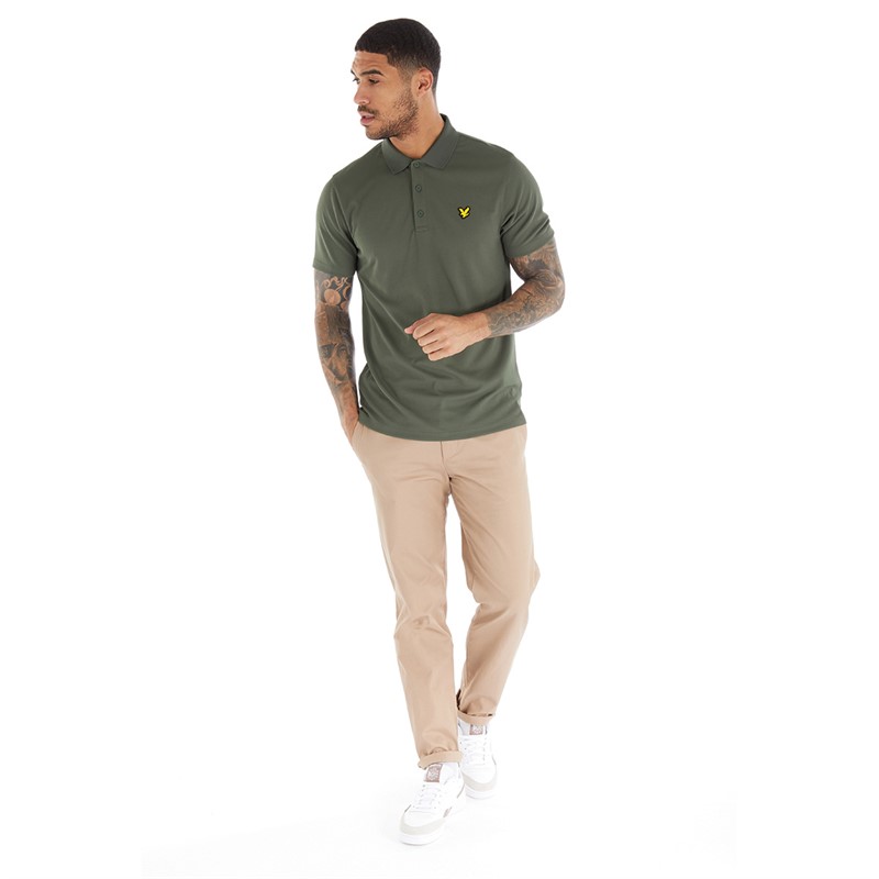 Lyle And Scott Vintage Mens Golf Tech Polo X65 Cactus Green
