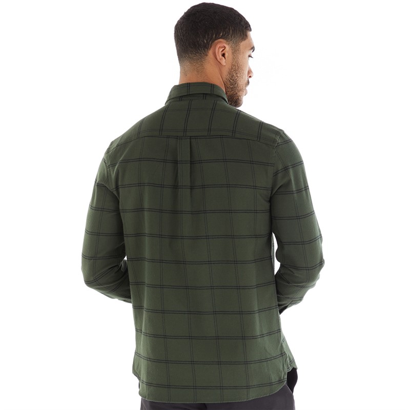 Lyle And Scott Vintage Mens Windowpane Shirt X083 Wilton Green