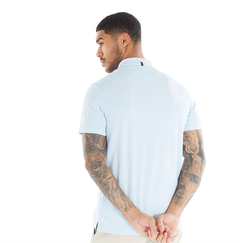 Lyle And Scott Vintage Mens Tech Collar Logo Polo Club Blue