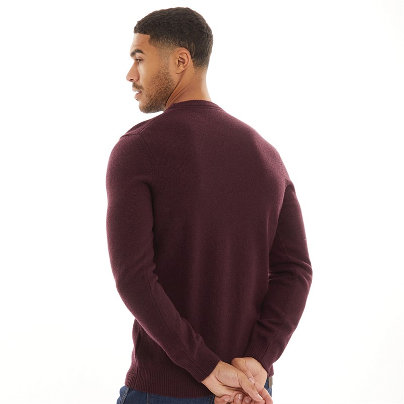 Lyle And Scott Vintage Mens Crew Neck Lambswool Blend Jumper Z638 Burgundy Marl