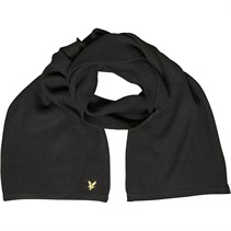 Lyle And Scott Vintage Mens Racked Rib Scarf 572 True Black