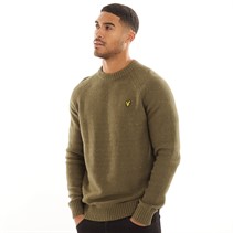 Lyle And Scott Vintage Mens Raglan Donegal Crew Neck Jumper X080 Linden Khaki