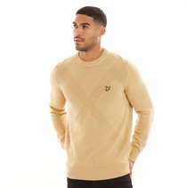 Lyle And Scott Vintage Mens Insignia Crew Neck Jumper W996 Cairngorms Khaki