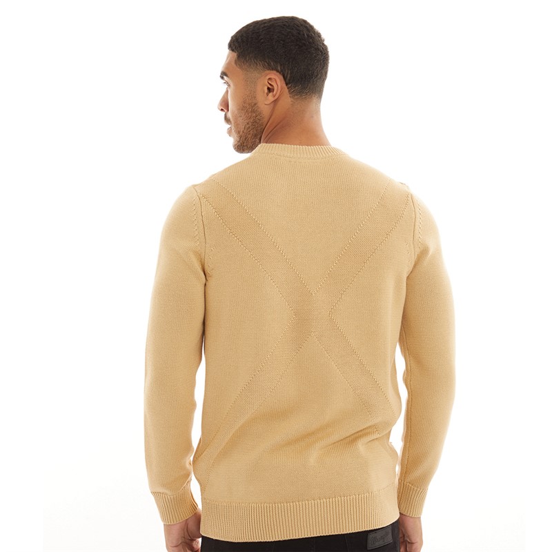 Lyle And Scott Vintage Mens Insignia Crew Neck Jumper W996 Cairngorms Khaki