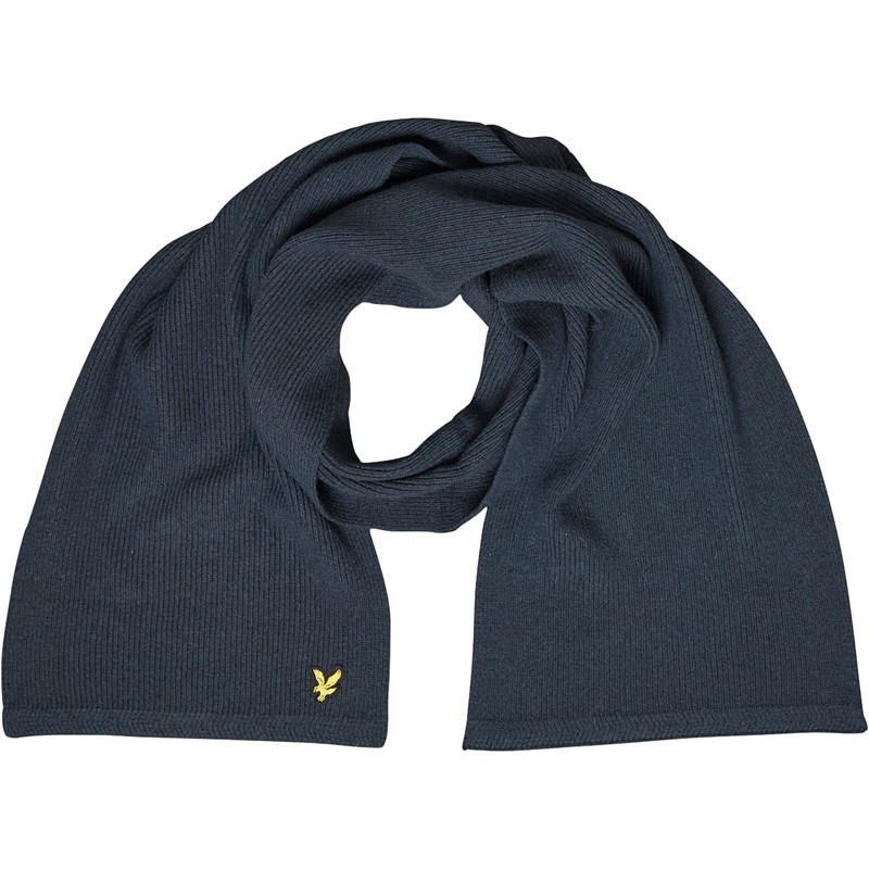 Lyle And Scott Vintage Mens Racked Rib Scarf Z271 Dark Navy