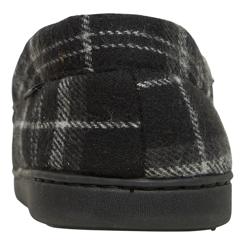 Lyle And Scott Vintage Mens Buster Mocasin Slippers Black Mixed Check