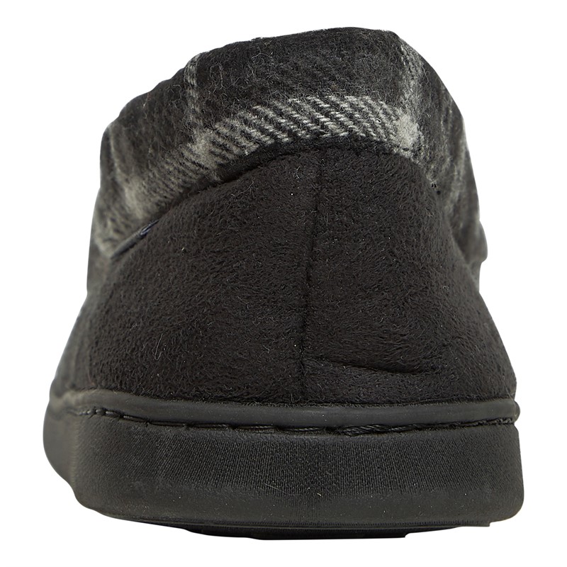 Lyle And Scott Vintage Mens Montague Moccasin Slippers Black/Grey Check