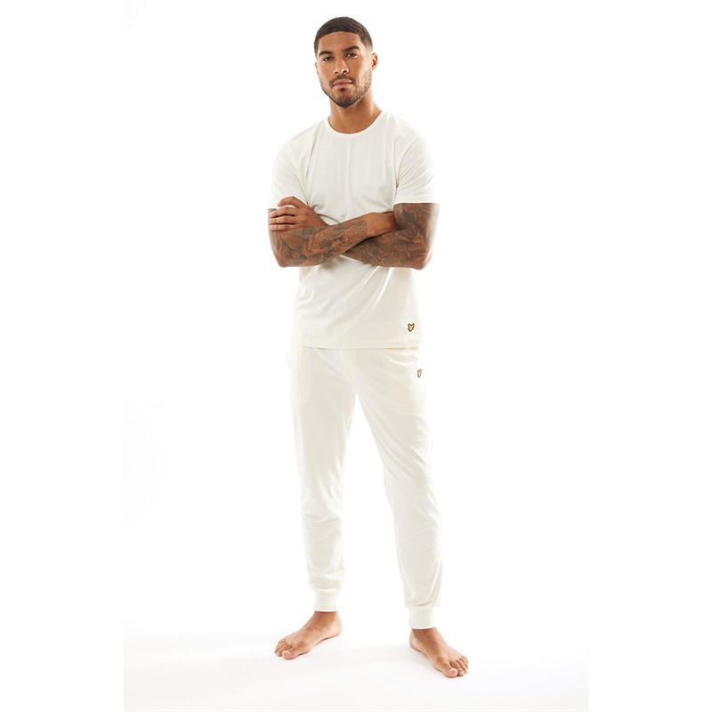 Lyle And Scott Vintage Mens Cash Loungewear Set Coconut Milk