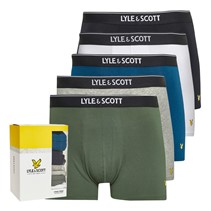 Lyle And Scott Vintage Mens Jackson Five Pack Boxers Black/Climbing Ivy/Bright White/Sailor Blue/Grey Marl