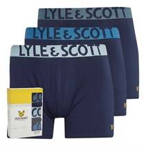 Lyle And Scott Vintage Mens Daniel Three Pack Boxer Trunks Peacoat