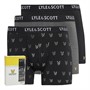 Lyle And Scott Vintage Mens Elliot Three Pack Boxer Trunks Black/AOP/Dark Grey Marl