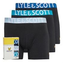 Lyle And Scott Vintage Mens Daniel Three Pack Boxer Trunks Black Multi Waistbands 685