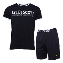 Lyle And Scott Vintage Mens Bodhi T-Shirt And Shorts Lounge Co-Ord Black