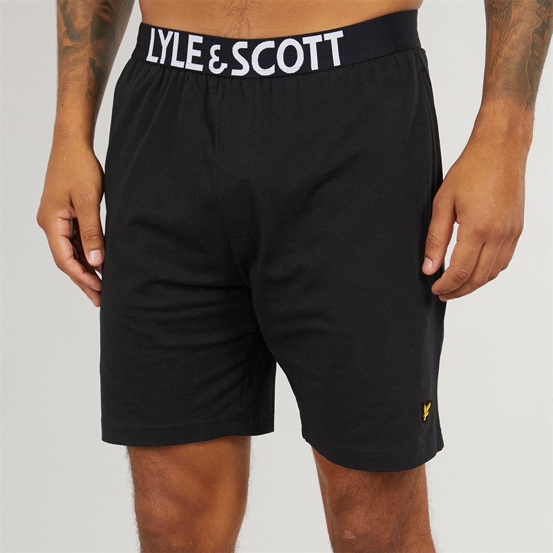 Lyle And Scott Vintage Mens Bodhi T-Shirt And Shorts Lounge Co-Ord Black