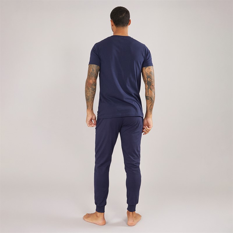 Lyle And Scott Vintage Mens Cash T-Shirt And Jersey Pants Set Peacoat