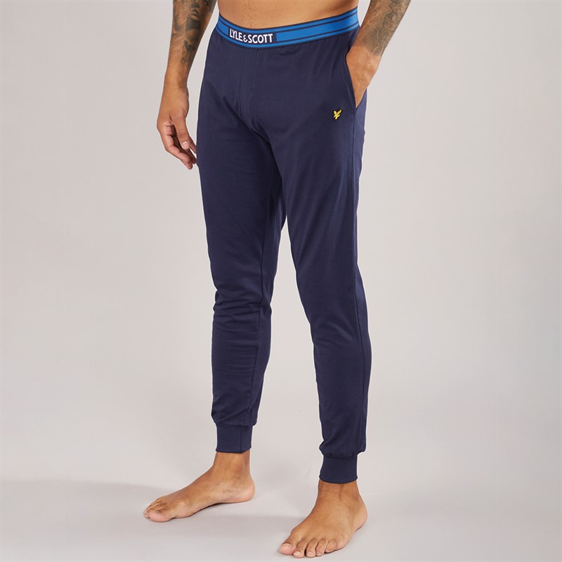 Lyle And Scott Vintage Mens Cash T-Shirt And Jersey Pants Set Peacoat