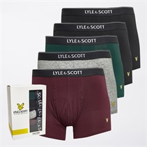 Lyle And Scott Vintage Mens Jackson Five Pack Trunks Black/Pine Grove/Grey Marl/Wine Tasting/Black