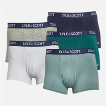 Lyle And Scott Vintage Heren Miller Set van 5 Boxers Bayberry / Bright wit / Peacoat / Tourmaline / Light Grey Marl