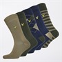 Lyle And Scott Vintage Mens Harold Five Pack Socks Argyle/Climbing Ivy/Stripe/Silver Sage/Peacoat
