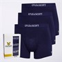 Lyle And Scott Vintage Mens Devon Three Pack Boxer Trunks Peacoat