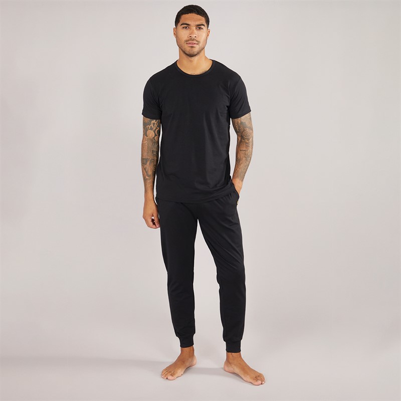 Lyle And Scott Vintage Mens Cash T-Shirt And Jersey Pants Set Black