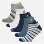 Lyle And Scott Vintage Heren Kylo Vijf Paar Sportsokken Polka Dot / Streep / Moonlight Blue / Grijs Gemêleerd / Helder Wit