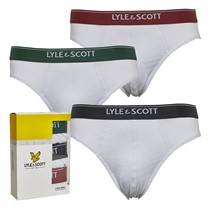 Lyle And Scott Vintage Mens Shaw Three Pack Briefs White/Waist Band Multi