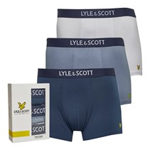 Lyle And Scott Vintage Mens Nathan Three Pack Trunks Dark Denim/Tempest/Bright White