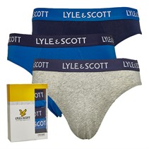 Lyle And Scott Vintage Mens Owen Three Pack Briefs Nautical Blue/Light Grey Marl/Peacoat