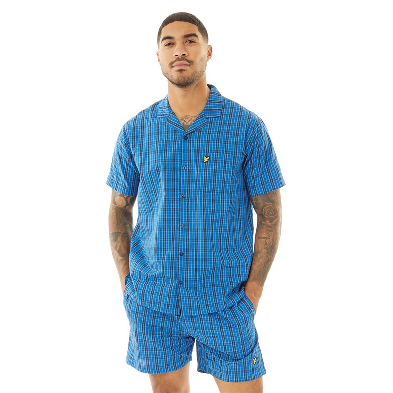 Lyle And Scott Vintage Mens Hardy Loungewear Set Nautical Blue