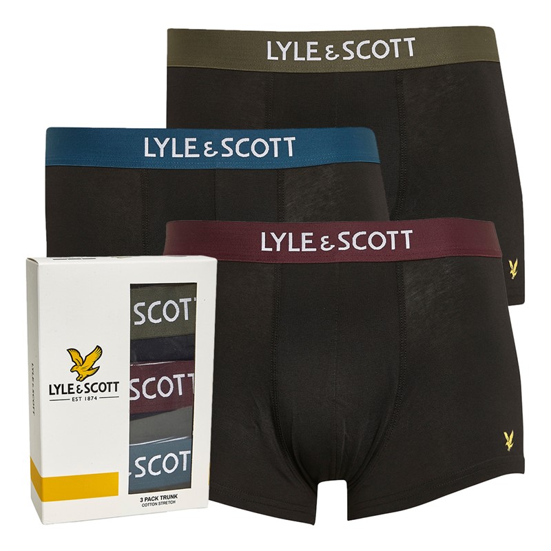 Lyle And Scott Vintage Mens Nathan Three Pack Trunks Black/Multi