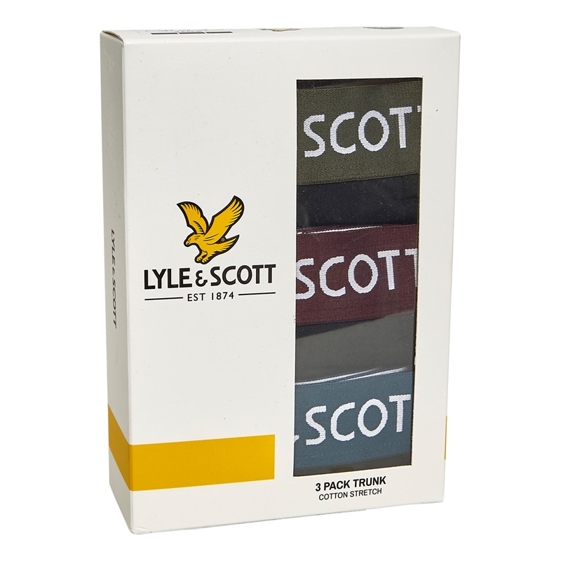 Lyle And Scott Vintage Mens Nathan Three Pack Trunks Black/Multi