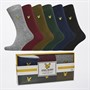 Lyle And Scott Vintage Mens Victor Six Pack Socks Peacoat/Wine Tasting/Grey Marl/Pine Grove/Black/Dark Olive