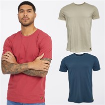 Lyle And Scott Vintage Mens Three Pack Basic T-Shirts Dark Denim/Jet Stream/Earth Red