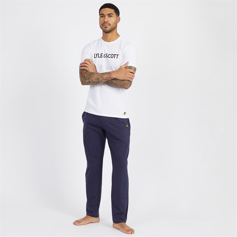 Lyle And Scott Vintage Mens Three Pack Printed T-Shirts Jet Black/Mid Grey Marl/White